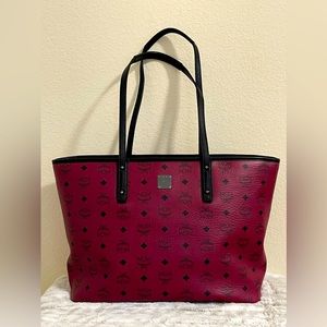 MCM Authentic Maroon Tote Bag